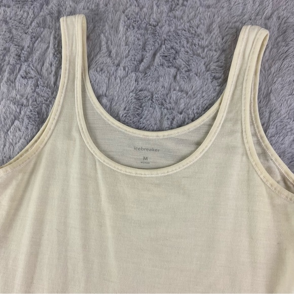 Icebreaker Merino Wool Tank Sleeveless Shirt Cream Womens Medium - Picture 3 of 16